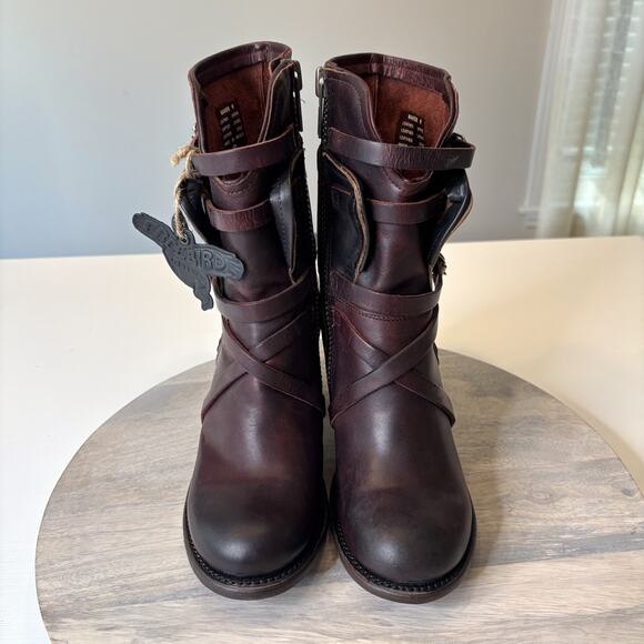 NEW NIB Freebird Baker Boots Women’s 8 Brown Distressed Leather Ankle Booties - Picture 6 of 14